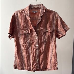 Madewell Orange Button Down Beach Shirt